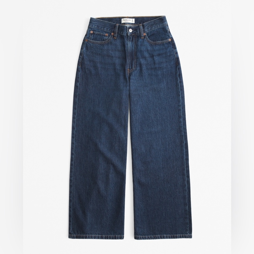 A&F High Rise Cropped Wide Leg Jean